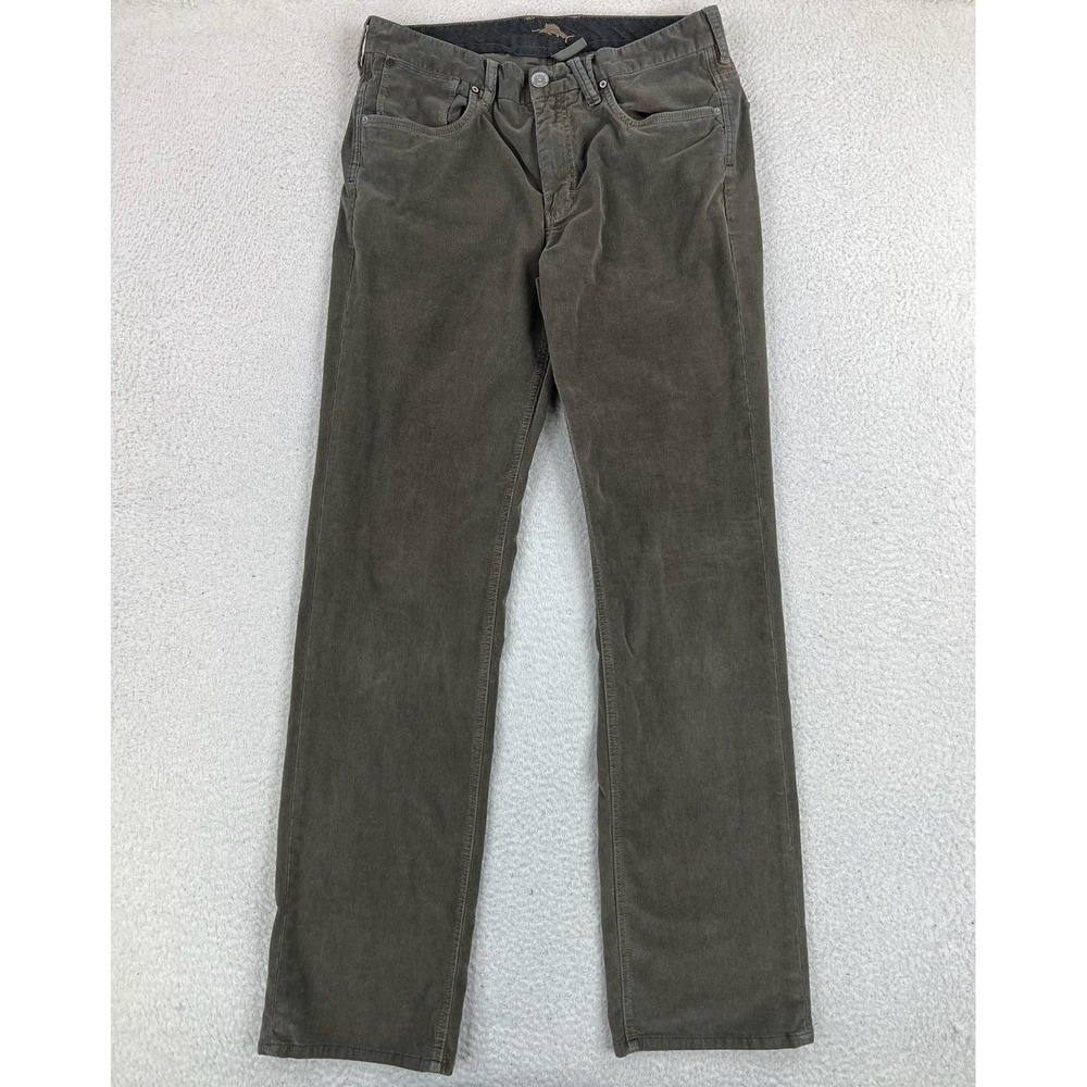 Tommy Bahama Pants Mens 33x34 Brown Regular Fit Stretch Corduroy 5 Pocket Casual
